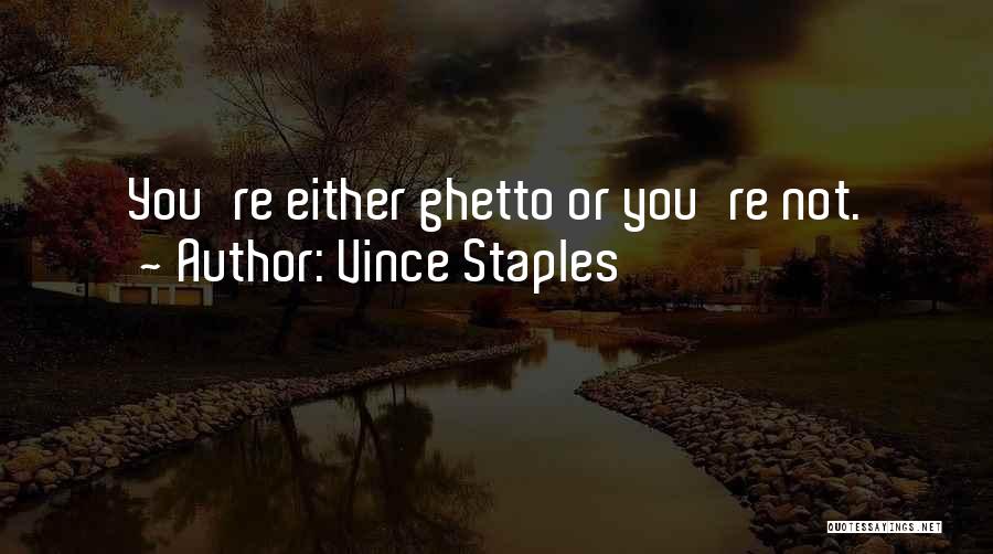 Vince Staples Quotes: You're Either Ghetto Or You're Not.