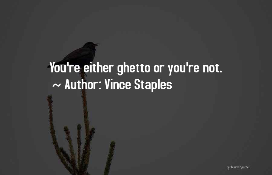 Vince Staples Quotes: You're Either Ghetto Or You're Not.