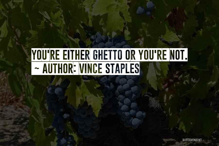 Vince Staples Quotes: You're Either Ghetto Or You're Not.