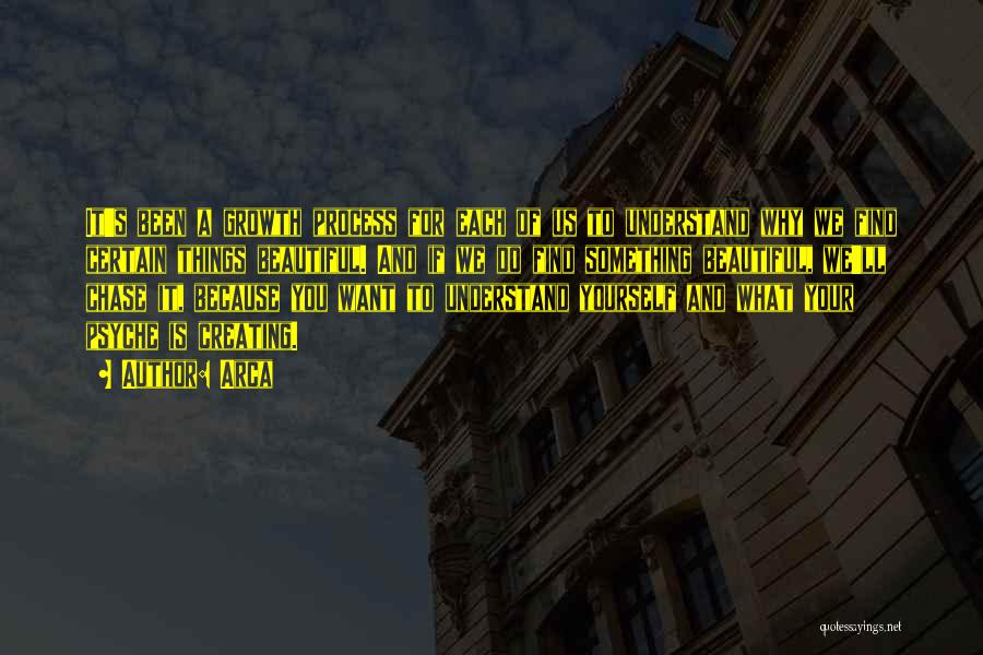 Arca Quotes: It's Been A Growth Process For Each Of Us To Understand Why We Find Certain Things Beautiful. And If We