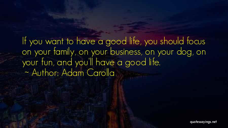 Adam Carolla Quotes: If You Want To Have A Good Life, You Should Focus On Your Family, On Your Business, On Your Dog,