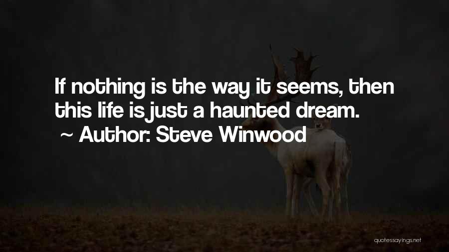 Steve Winwood Quotes: If Nothing Is The Way It Seems, Then This Life Is Just A Haunted Dream.