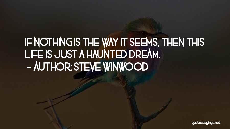 Steve Winwood Quotes: If Nothing Is The Way It Seems, Then This Life Is Just A Haunted Dream.