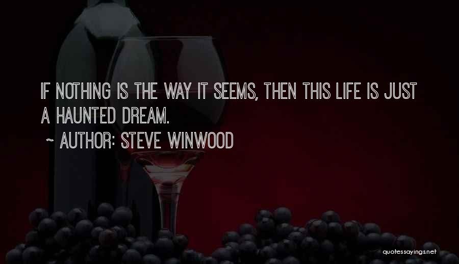 Steve Winwood Quotes: If Nothing Is The Way It Seems, Then This Life Is Just A Haunted Dream.