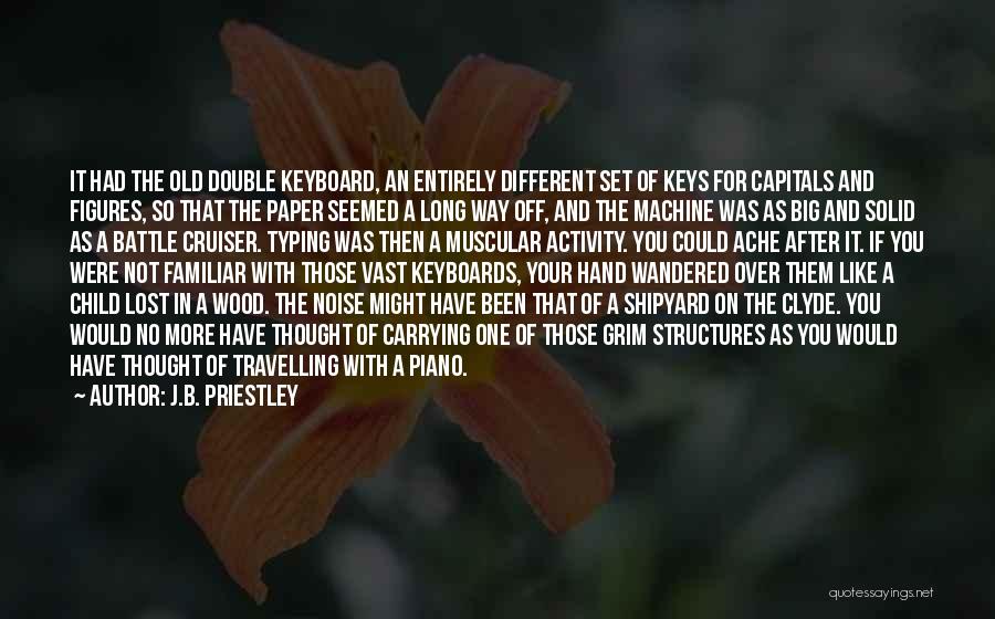 J.B. Priestley Quotes: It Had The Old Double Keyboard, An Entirely Different Set Of Keys For Capitals And Figures, So That The Paper