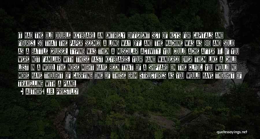 J.B. Priestley Quotes: It Had The Old Double Keyboard, An Entirely Different Set Of Keys For Capitals And Figures, So That The Paper