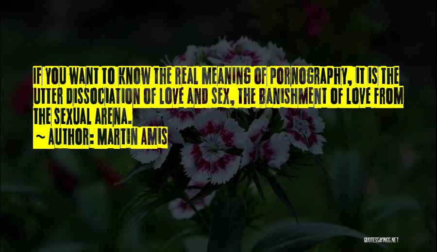 Martin Amis Quotes: If You Want To Know The Real Meaning Of Pornography, It Is The Utter Dissociation Of Love And Sex, The