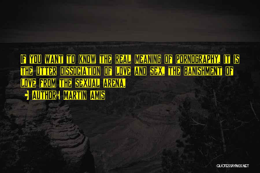 Martin Amis Quotes: If You Want To Know The Real Meaning Of Pornography, It Is The Utter Dissociation Of Love And Sex, The