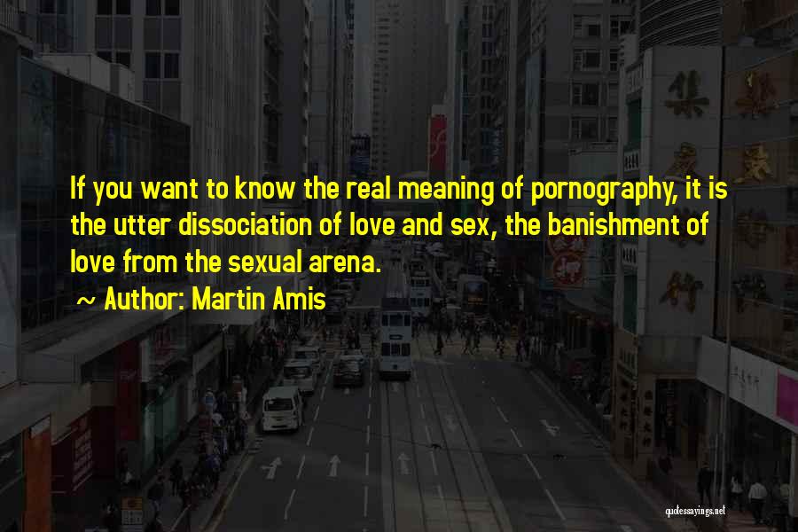 Martin Amis Quotes: If You Want To Know The Real Meaning Of Pornography, It Is The Utter Dissociation Of Love And Sex, The
