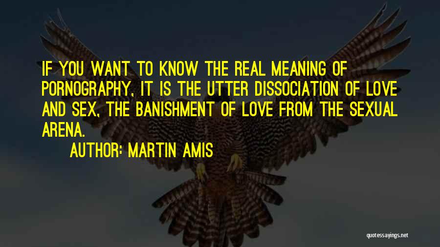 Martin Amis Quotes: If You Want To Know The Real Meaning Of Pornography, It Is The Utter Dissociation Of Love And Sex, The