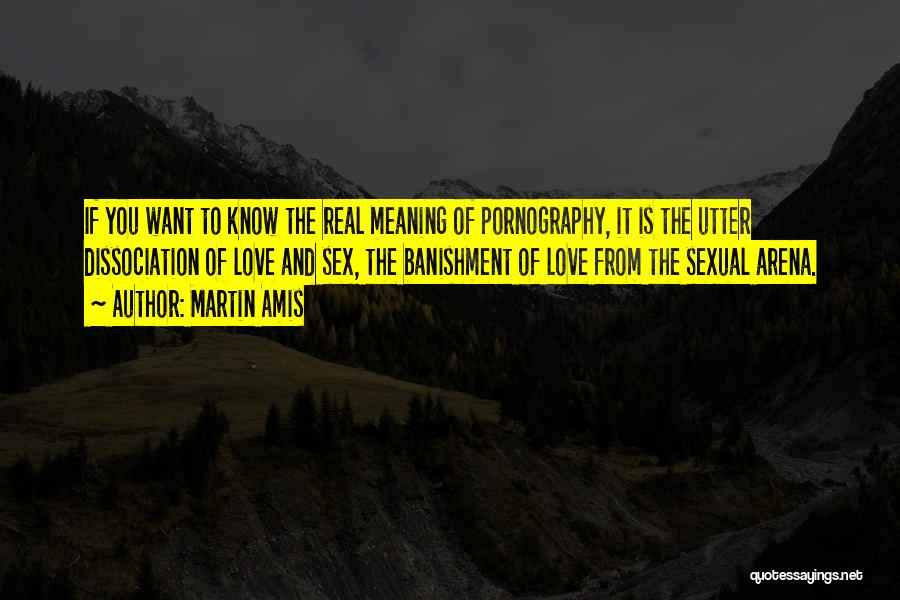 Martin Amis Quotes: If You Want To Know The Real Meaning Of Pornography, It Is The Utter Dissociation Of Love And Sex, The