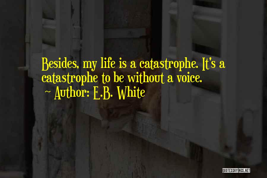 E.B. White Quotes: Besides, My Life Is A Catastrophe. It's A Catastrophe To Be Without A Voice.