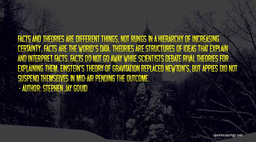 Stephen Jay Gould Quotes: Facts And Theories Are Different Things, Not Rungs In A Hierarchy Of Increasing Certainty. Facts Are The World's Data. Theories