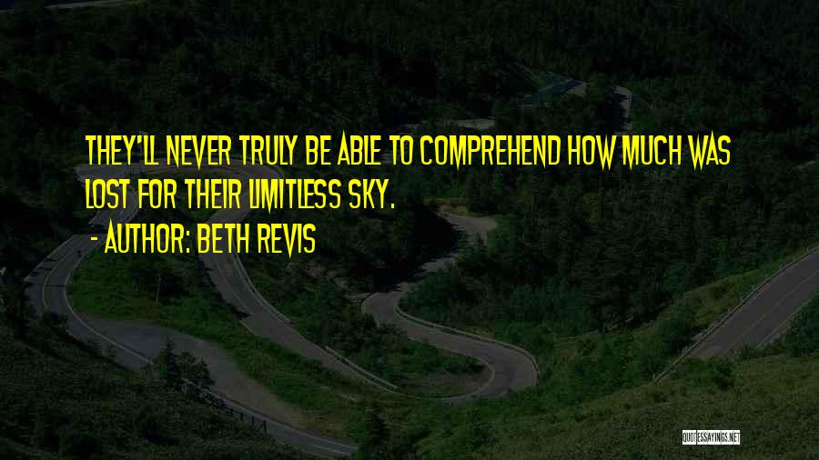 Beth Revis Quotes: They'll Never Truly Be Able To Comprehend How Much Was Lost For Their Limitless Sky.