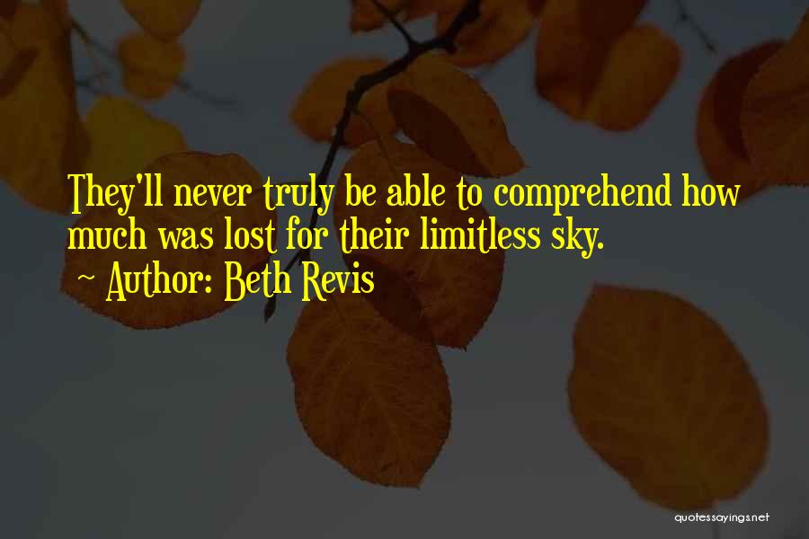 Beth Revis Quotes: They'll Never Truly Be Able To Comprehend How Much Was Lost For Their Limitless Sky.