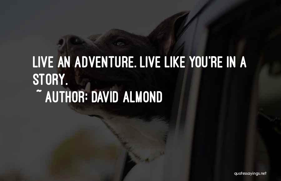 David Almond Quotes: Live An Adventure. Live Like You're In A Story.