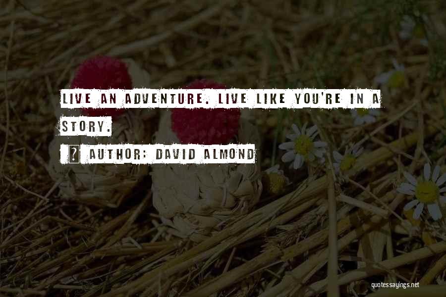 David Almond Quotes: Live An Adventure. Live Like You're In A Story.