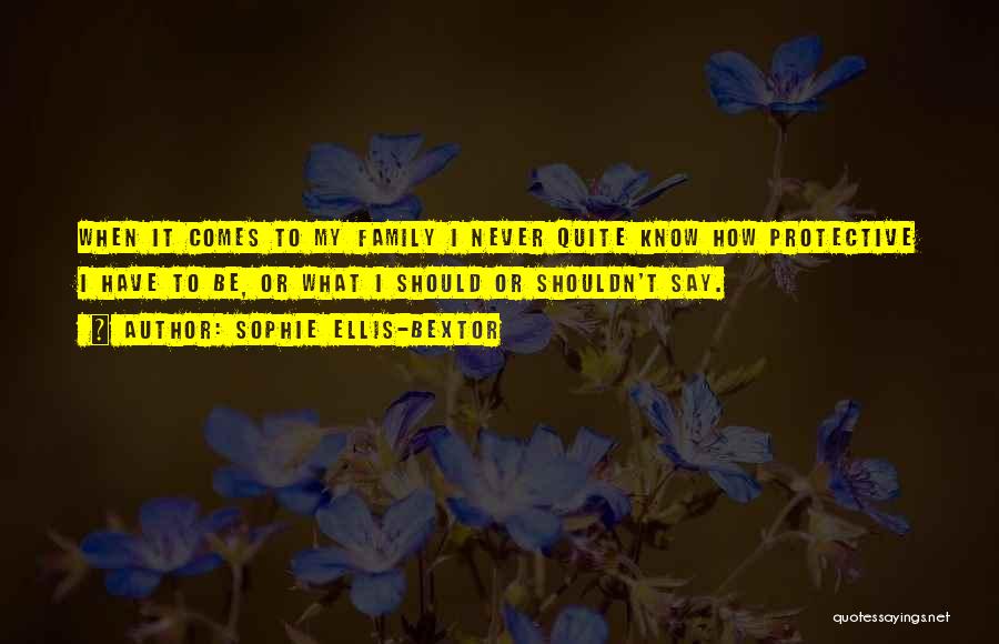 Sophie Ellis-Bextor Quotes: When It Comes To My Family I Never Quite Know How Protective I Have To Be, Or What I Should