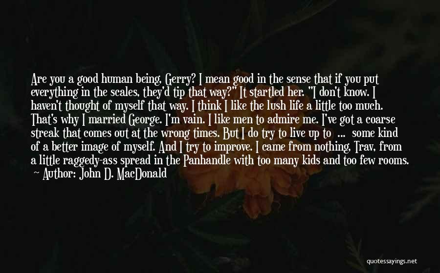 John D. MacDonald Quotes: Are You A Good Human Being, Gerry? I Mean Good In The Sense That If You Put Everything In The