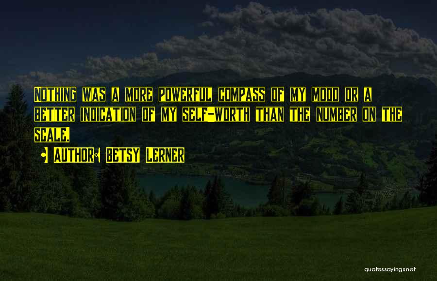 Betsy Lerner Quotes: Nothing Was A More Powerful Compass Of My Mood Or A Better Indication Of My Self-worth Than The Number On