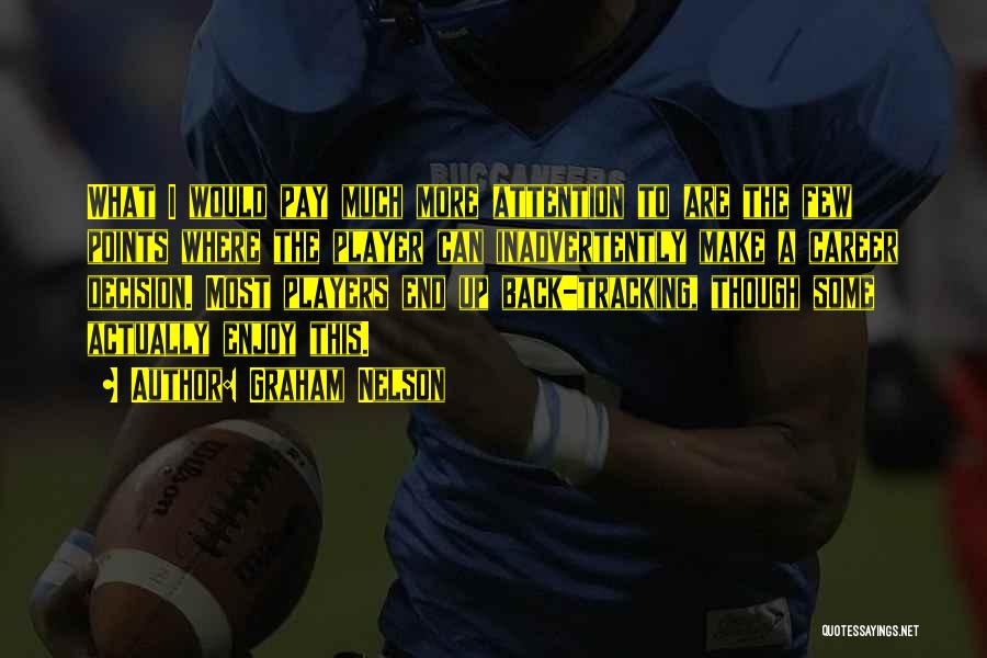 Graham Nelson Quotes: What I Would Pay Much More Attention To Are The Few Points Where The Player Can Inadvertently Make A Career