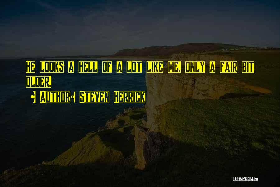 Steven Herrick Quotes: He Looks A Hell Of A Lot Like Me, Only A Fair Bit Older.