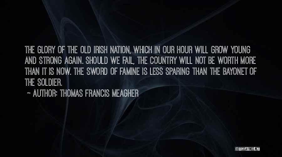 Thomas Francis Meagher Quotes: The Glory Of The Old Irish Nation, Which In Our Hour Will Grow Young And Strong Again. Should We Fail,