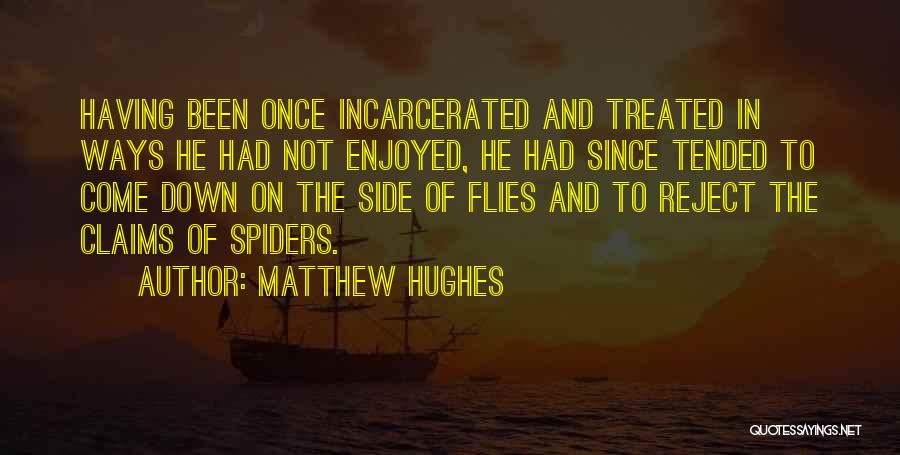 Matthew Hughes Quotes: Having Been Once Incarcerated And Treated In Ways He Had Not Enjoyed, He Had Since Tended To Come Down On