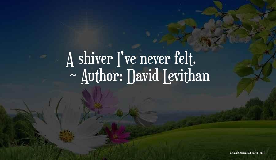 David Levithan Quotes: A Shiver I've Never Felt.