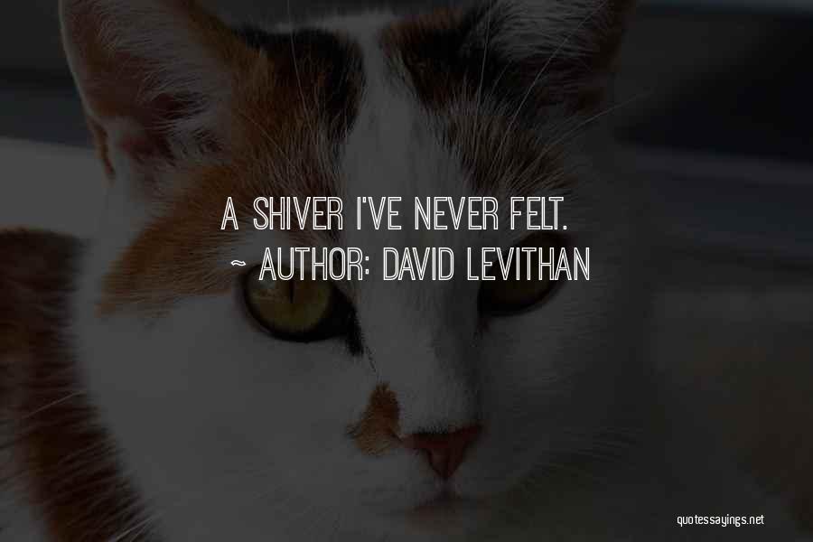 David Levithan Quotes: A Shiver I've Never Felt.