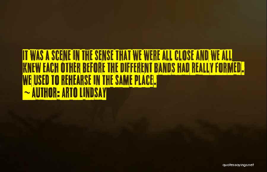 Arto Lindsay Quotes: It Was A Scene In The Sense That We Were All Close And We All Knew Each Other Before The