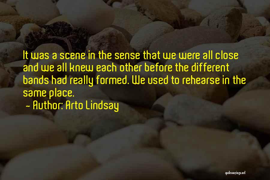 Arto Lindsay Quotes: It Was A Scene In The Sense That We Were All Close And We All Knew Each Other Before The