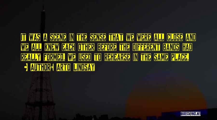 Arto Lindsay Quotes: It Was A Scene In The Sense That We Were All Close And We All Knew Each Other Before The