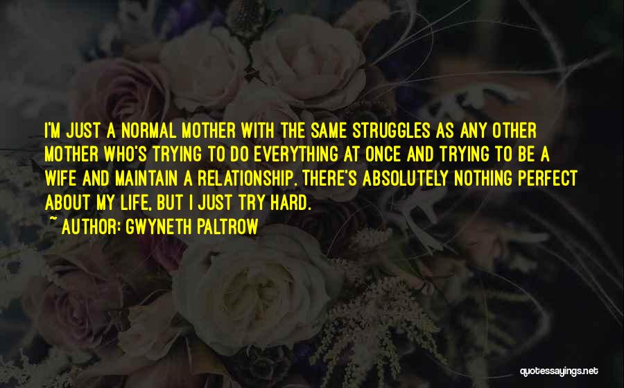 Gwyneth Paltrow Quotes: I'm Just A Normal Mother With The Same Struggles As Any Other Mother Who's Trying To Do Everything At Once