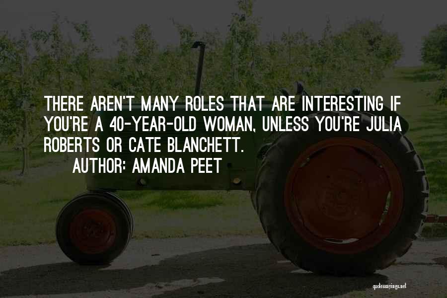 Amanda Peet Quotes: There Aren't Many Roles That Are Interesting If You're A 40-year-old Woman, Unless You're Julia Roberts Or Cate Blanchett.