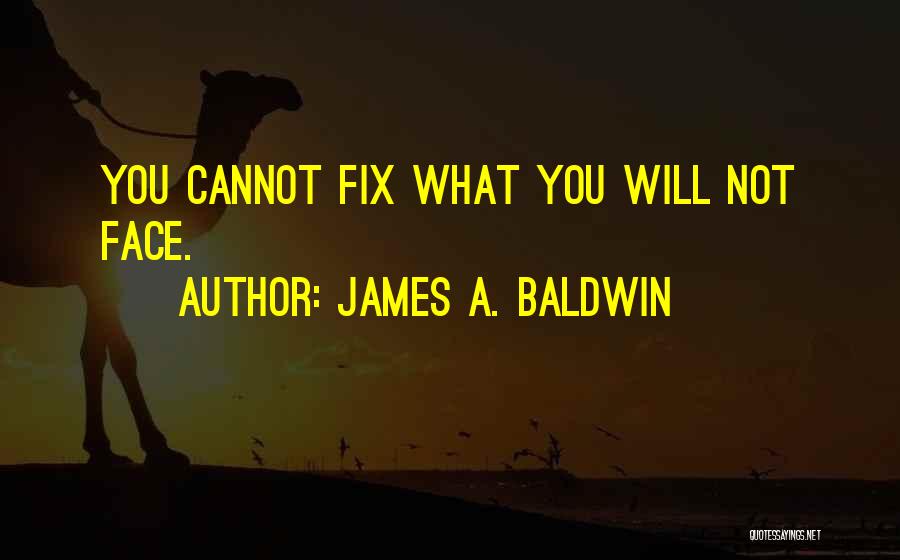 James A. Baldwin Quotes: You Cannot Fix What You Will Not Face.