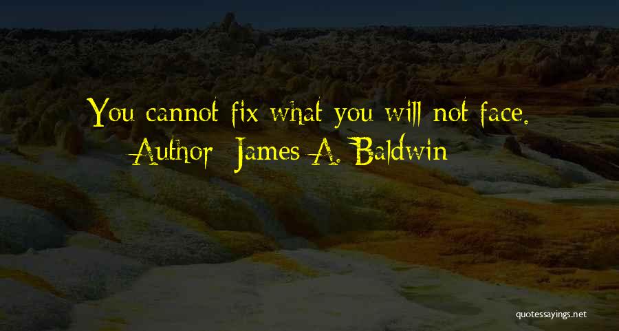 James A. Baldwin Quotes: You Cannot Fix What You Will Not Face.