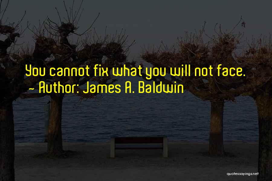 James A. Baldwin Quotes: You Cannot Fix What You Will Not Face.