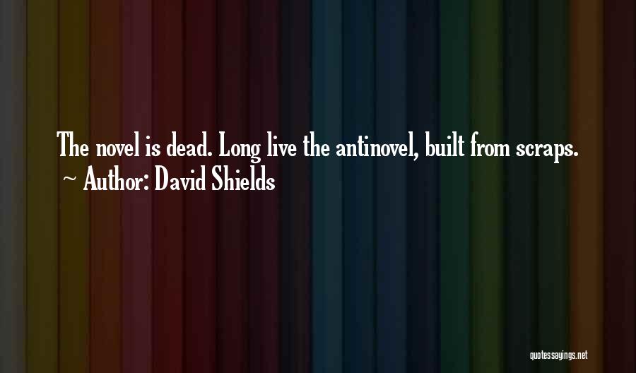 David Shields Quotes: The Novel Is Dead. Long Live The Antinovel, Built From Scraps.