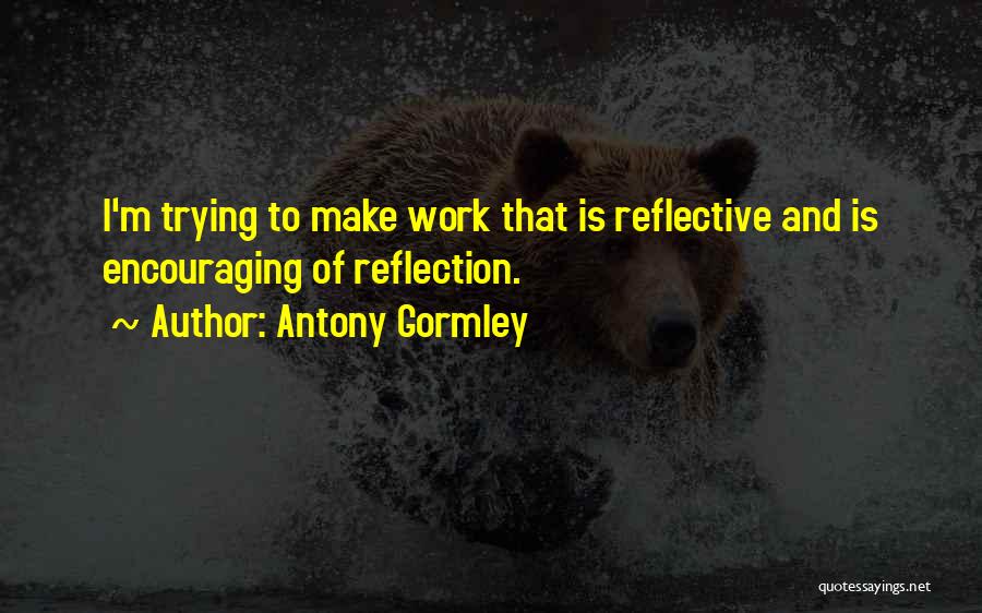 Antony Gormley Quotes: I'm Trying To Make Work That Is Reflective And Is Encouraging Of Reflection.