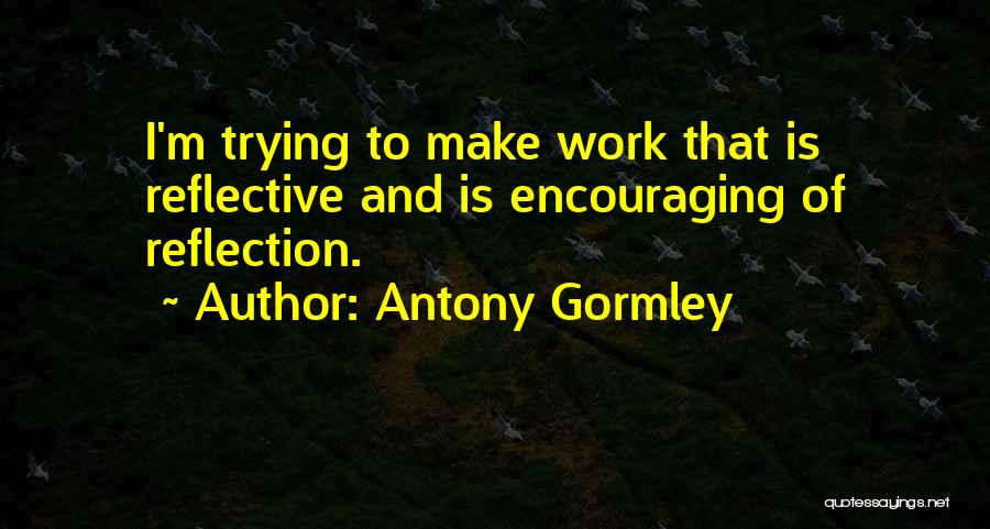 Antony Gormley Quotes: I'm Trying To Make Work That Is Reflective And Is Encouraging Of Reflection.