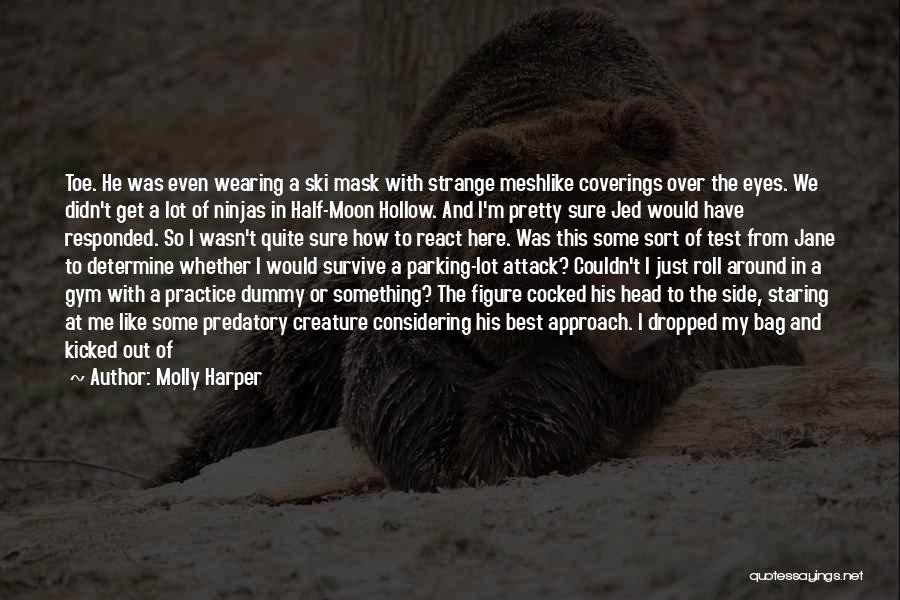 Molly Harper Quotes: Toe. He Was Even Wearing A Ski Mask With Strange Meshlike Coverings Over The Eyes. We Didn't Get A Lot