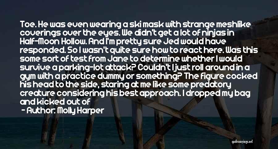 Molly Harper Quotes: Toe. He Was Even Wearing A Ski Mask With Strange Meshlike Coverings Over The Eyes. We Didn't Get A Lot