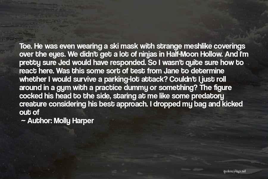 Molly Harper Quotes: Toe. He Was Even Wearing A Ski Mask With Strange Meshlike Coverings Over The Eyes. We Didn't Get A Lot