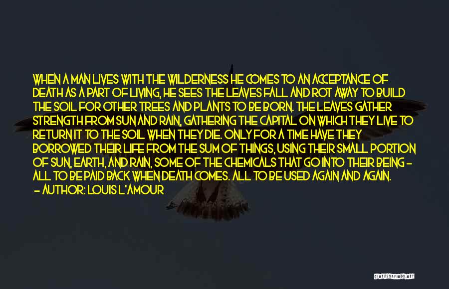Louis L'Amour Quotes: When A Man Lives With The Wilderness He Comes To An Acceptance Of Death As A Part Of Living, He