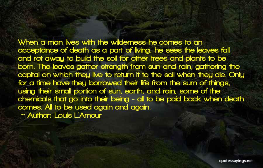 Louis L'Amour Quotes: When A Man Lives With The Wilderness He Comes To An Acceptance Of Death As A Part Of Living, He