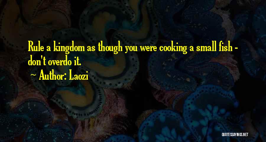Laozi Quotes: Rule A Kingdom As Though You Were Cooking A Small Fish - Don't Overdo It.