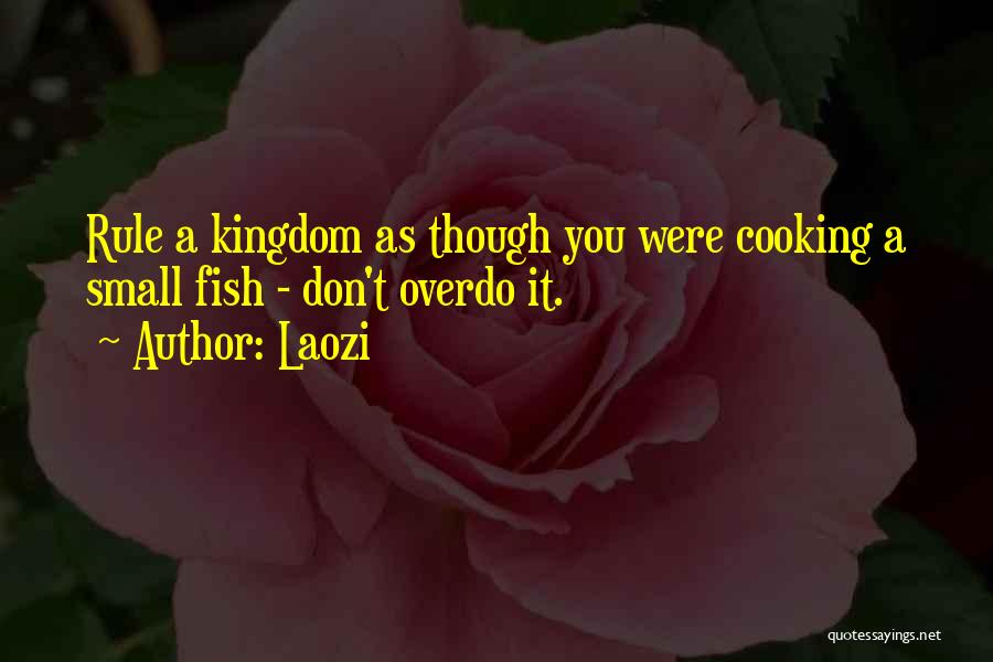 Laozi Quotes: Rule A Kingdom As Though You Were Cooking A Small Fish - Don't Overdo It.