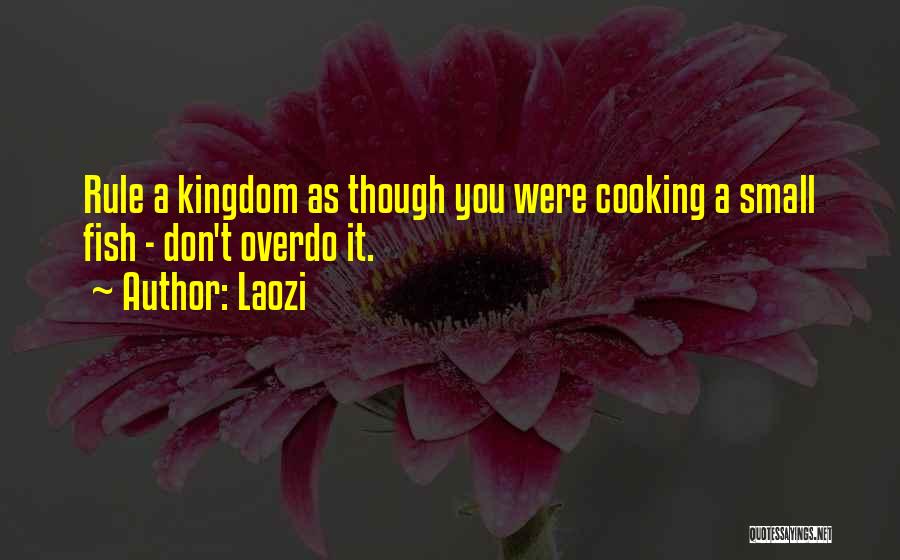 Laozi Quotes: Rule A Kingdom As Though You Were Cooking A Small Fish - Don't Overdo It.