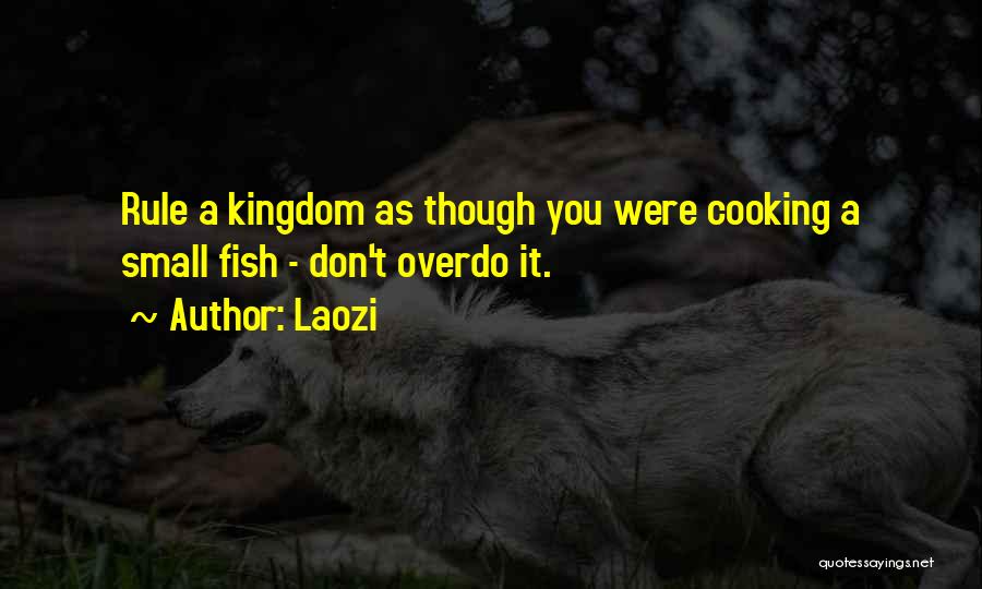 Laozi Quotes: Rule A Kingdom As Though You Were Cooking A Small Fish - Don't Overdo It.